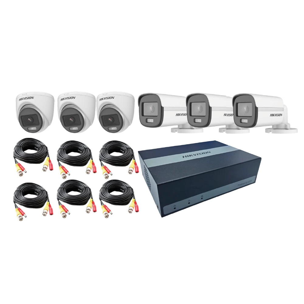 Kit EDVR 8CH 3 cámaras Domo 3 cámaras Bala 2MP 2.8mm E08HG3B3T-KIT Hikvision